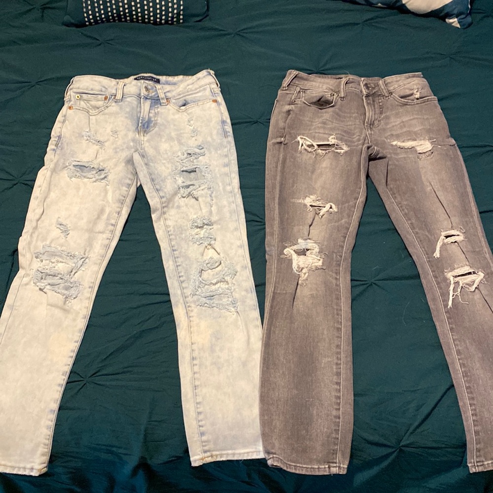 Boys (young man) Aeropostale skinny distress jeans bundle 27/28